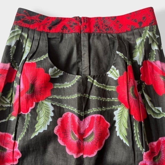 Desigual Galactic Tour Mini Skirt Poppy Flowers Pleated Waist Cotton EUR 38/ 4US - Picture 7 of 13